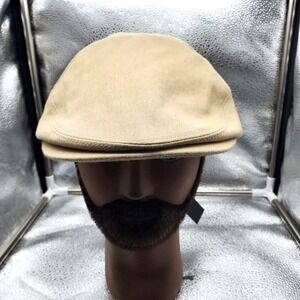 Epoch Hats Co Newsboy Flat‎ Cap Mens S/M Beige Cotton Lined Driving Ivy NWT